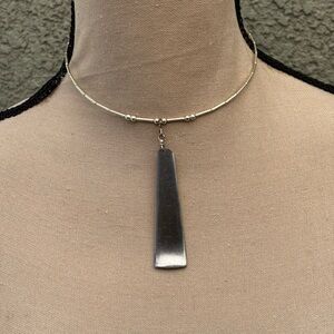 Sleek stainless steel spoon choker Necklace - Modern Women's Jewelry